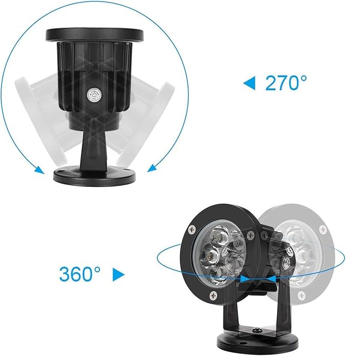 2PCS LED Floodlight - Round Projection Lights IP65 Outdoor Waterproof Landscape Lawn Light Adjustable Spotlight LED Tree Lamps Outdoor Lighting With Base 6W Garden Terrace LED Light(Warm White6w(