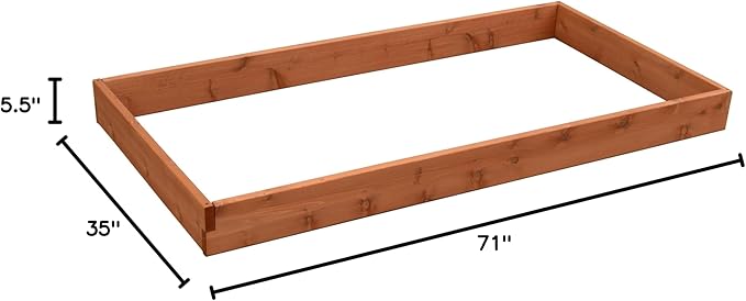 DutchCrafters Red Cedar Wood Raised Vegetable Garden Bed - Amish Made in USA (5.5 Raised Bed Cedar Stain)
