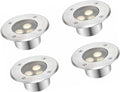 4PCS Outdoor LED Buried Light Ultra-thinyo RGB Fountain Landscape Lights IP68 Waterproof Round Recessed Spot Lamp LED Underwater Pond Lights Decorative LightingWarm White-AC 24V-3W