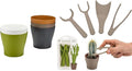 5 Colorful Planter Pots with Mini Garden Hand Transplanting Tools - for Flowers Herbs Succulents Cacti Indoor and Outdoor Plants