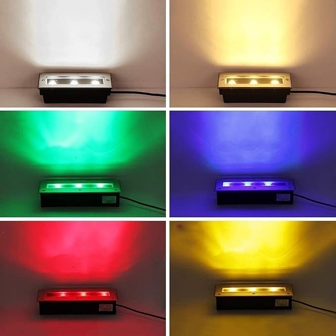 Outdoor Buried Lights - LED Landscape Lights 85-265V LED Recessed Ground Rectangular Spotlight IP65 Garden Waterproof Street Lamp for Outdoor Sidewalk Garden(Yellow Light6W)