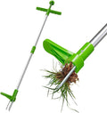 Portable Stand Up Weed Puller Garden Lawn Root Remover Tool Long Handle Weeding Tool with 3-Claw Steel Head