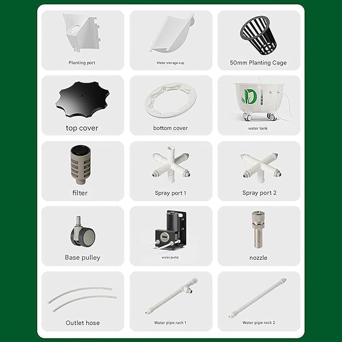 Aeroponic Tower Garden System Vertical Hydroponic Garden Tower Automatic Water Circulation Hydroponics Growing System Kit for Herbs Fruits and Vegetable(223cm/88in)