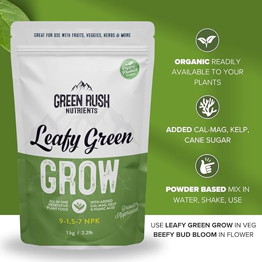 Organic Leafy Green Grow Plant Food Nutrient for Vegetative &amp Grow Stage Plants (1 kg)