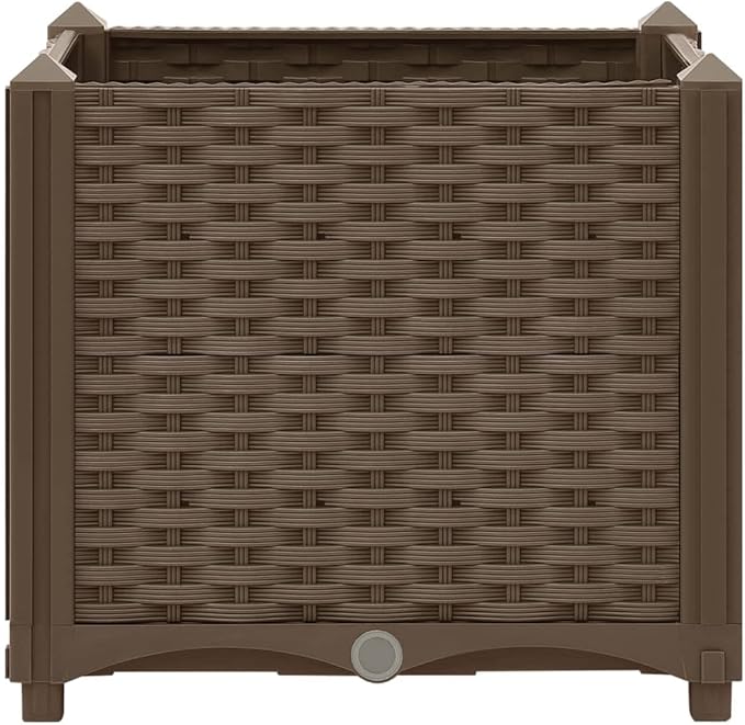 Raised BedRaised Garden Beds with Trellis Raised Planter Boxes for Growing Flowers Porch and Fruits Herbaceous Plants Decks Patios 15.7X15.7X15 Polypropylene