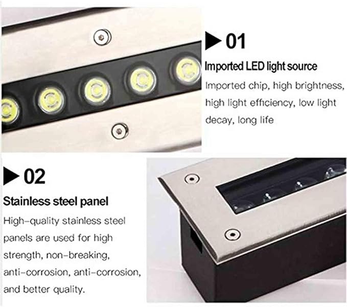 Rectangle Buried Lights - Energy Saving Underground Light LED AC85-265VOutdoor Buried Lights Ground LED Landscape Light Outdoor Recessed Spotlight Outdoor Floor Lamp(Purple Light36W)