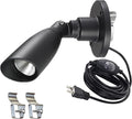Kiven LED Indoor/Outdoor Waterproof Spotlight Porch Light with 9.84 FT Plug-in Cord 5 Watts Silvery Plug in Accent Light with Vinly Siding Hooks for Plants Porch Garden(Warm White)