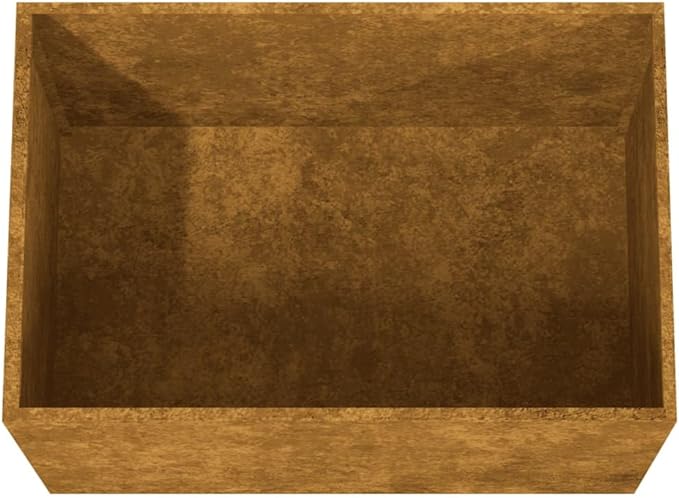 24.4 x 24.4 x 18.1 in Corten Steel Raised Planter Box Rustic Brown Medium Planter with Decorative Inlays Durable Elevated Garden Bed for Patio Terrace and Balcony