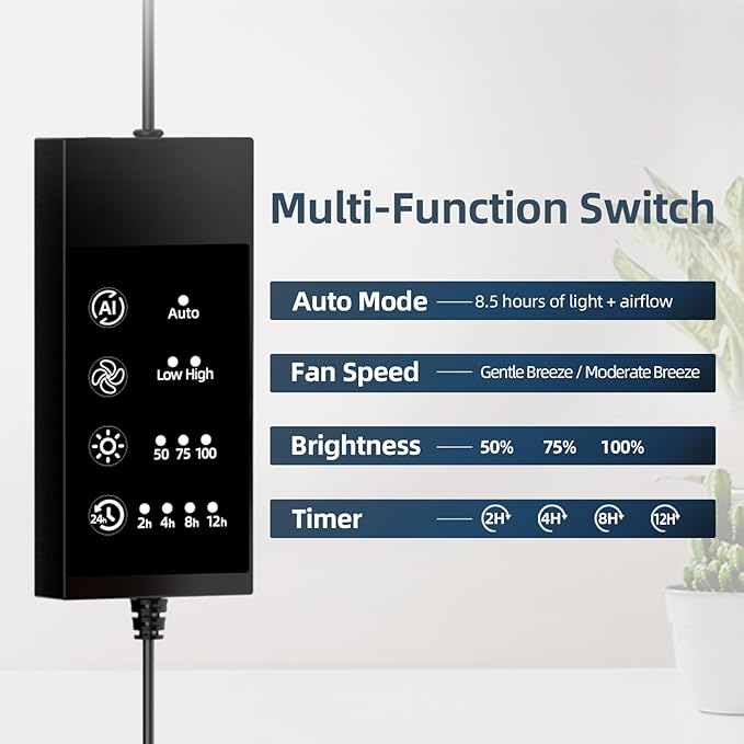 Grow Lights for Indoor Plants Full Spectrum Plant Grow Light with Plant FanClip on Plant Lights for Indoor Growing with Timer and DimmableSuit for Plant shves and Plant Pot1 Pack