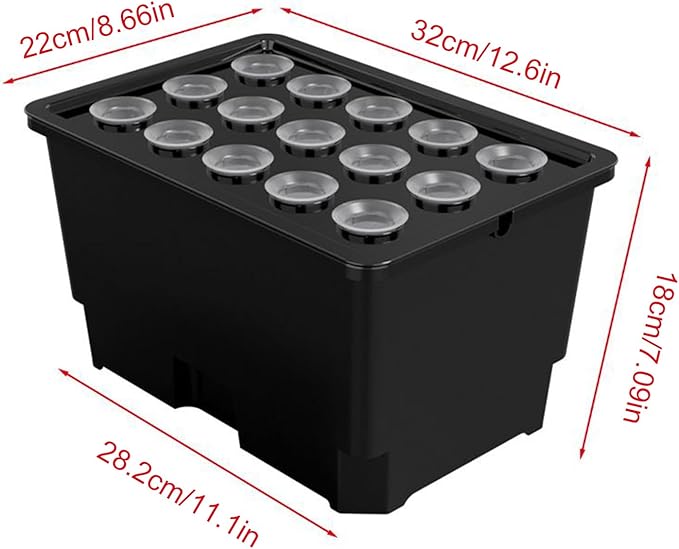 Indoor Hydroponic System 15 Pods Plant Grow Kit 12.6x8.66 Inches ABS Cultivation Planter Soilless Gardening Herb Starter Kit LED Grow Light Compatible
