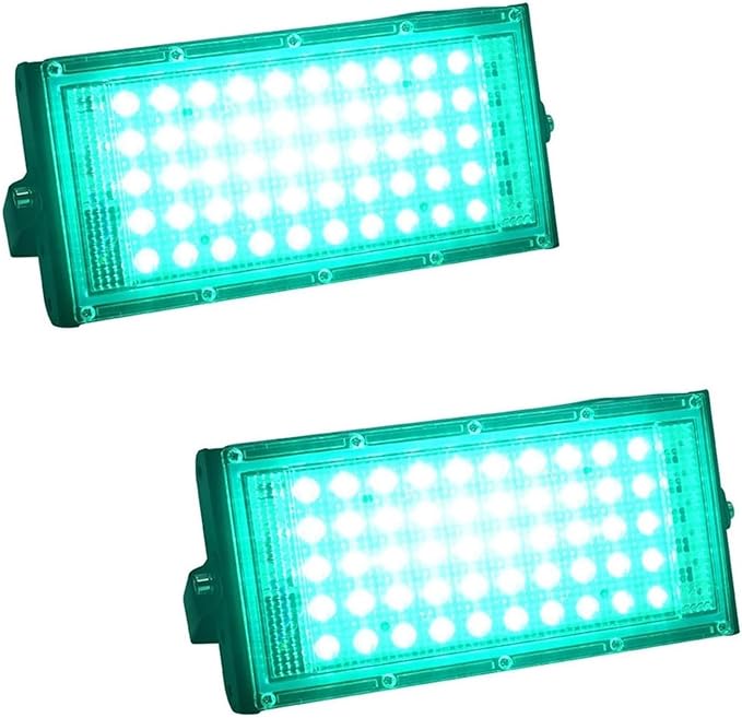 2PCS Outdoor Landscape Lights - IP66 Waterproof Rotation Spot Light 220V RGB Lawn Ground LED Floodlight Bright Security Light ColoredGreen