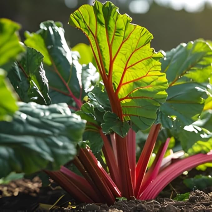 5 Rhubarb Plants Root for Planting Large Rhubarb Crown from Home- Grown 1.5 Inch Tall Hardy Rhubarb Roots with High Yields