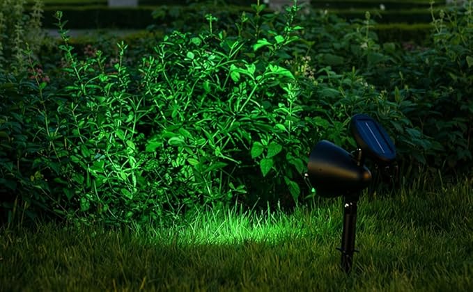 2 Pcs Solar Spotlights Led Outdoor Landscape Lights Green Waterproof With Solar Panel 6-8H Illumination For Garden Lawn Patio Decor