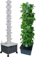 Garden Hydroponic Growing System Vertical - 15 Layer 45 Plants Sites Tower with Pump and Movable Water Tank - Vegetable Plant Tower Gift for Gardening Lover