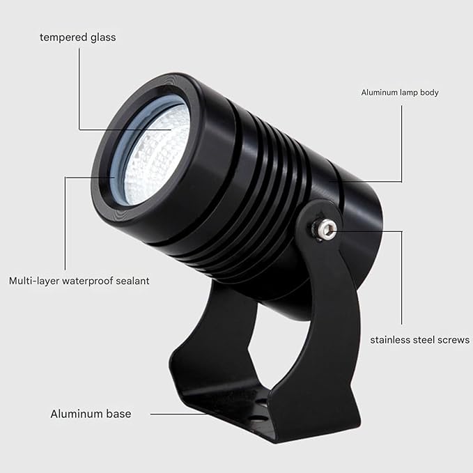 Outdoor Spotlights - LED Rotation Floodlights 220V Long Distance Spotlight Led Beam Light IP67 Waterproof Landscape Gardening And Greening Courtyard Tree Lawn Lights(White lightSilver 5W(220V))