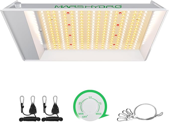 MARS HYDRO TS600 100W LED Grow Light for Beginners New Diodes Layout Full Spectrum Growing Lamps for Indoor Plants Hydroponic Seed Starting Vegetables Bloom in 2x2 Grow Tent