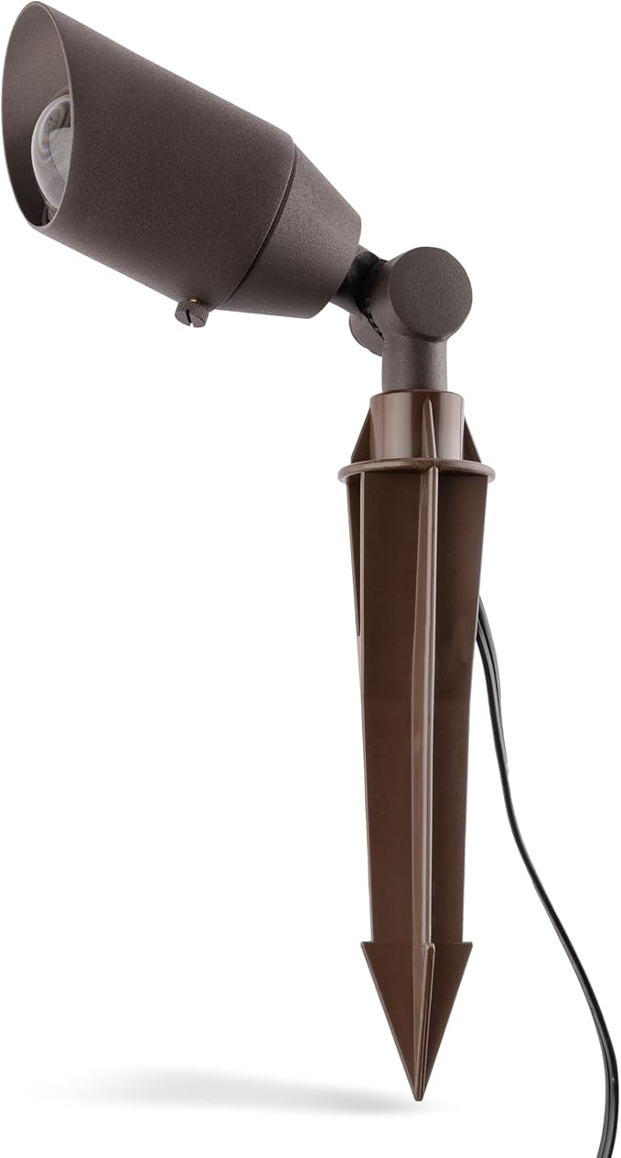 Westgate LFLD-5W-30K-BZB 12V LED Solid Brass Spotlight Bronzed Brass Outdoor Lights Landscape Lighting for Exterior Facade Flagpole Walkway Pathway 5W 400lm LED Light 3000K CREE COB IP67