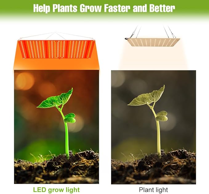 2Pack 400W Sunlight LED Plant Panel Lamps 100-277V Greenhouse Tent Hydroponic Fill Light UV/IR Full Spectrum Indoor Seedings Cultivation Lights 110V Sunlike Sapling Vege Fruit Flower Moss Succulent
