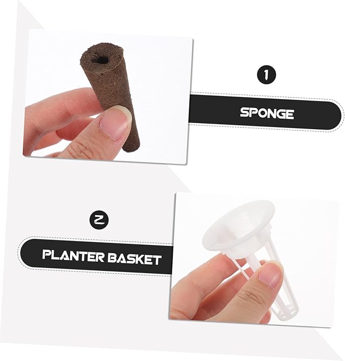 balacoo 4sets Hydroponic Growing Tower Kit Hydroponic Planter Baskets Sponges Garden Basket Labels