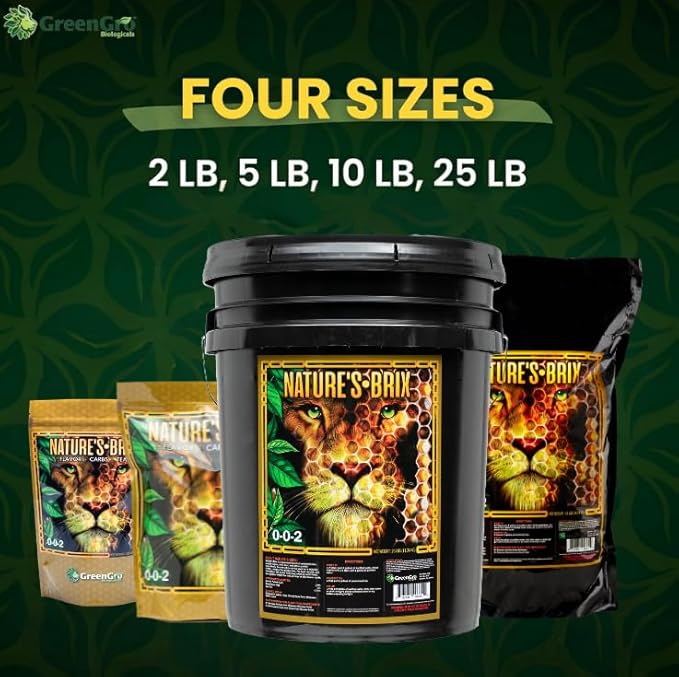 GreenGro Nature’s Brix 0-0-2 Premium Plant Microbe Food for All Gardening Methods Increases Brix Levels and Resin Production (25 lb)