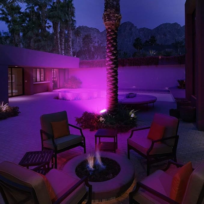 T-SUN Solar Spotlights Outdoor LED Landscape Spotlights Waterproof Lighting Auto Turn ON/Off Solar Lights Blue 2 Pack &amp Purple 2 Pack
