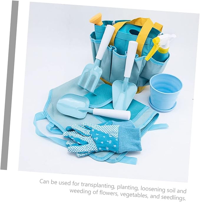 Yardwe 1set Boy Girl's Gardening Tool Set Outdoor Gardening Kit for Boys and Girls Watering Can Rake Trowel and Gloves Fun Toys for Planting and Weeding Activities