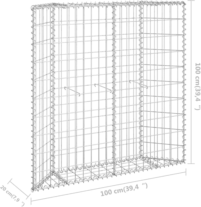 Trapezium Gabion Raised Bed Galvanized Steel 39.4x7.9x39.4 hWeight-19 lbs