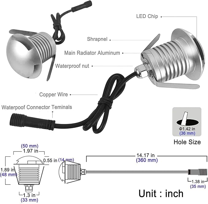 Rotation Spotlights 220V Long Range LED Floodlights IP65 Waterproof Villa Courtyard Building Lighting Wall Washer Lights Hotel Exterior Landscape Lamp(Q1-1 Way12V-Natural White 4000K)