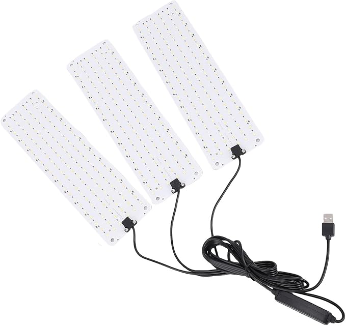 Timer Function LED Grow Lights High PPFD Full Spectrum Indoor Plant Lamp Plants 4 Heads - 16W Aluminum Material (3 Head)