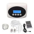 Solar Watering System Automatic Drip Irrigation Kit with Dual Pump LCD USB Battery Powered for 15 Potted Plants Indoor Outdoor Use