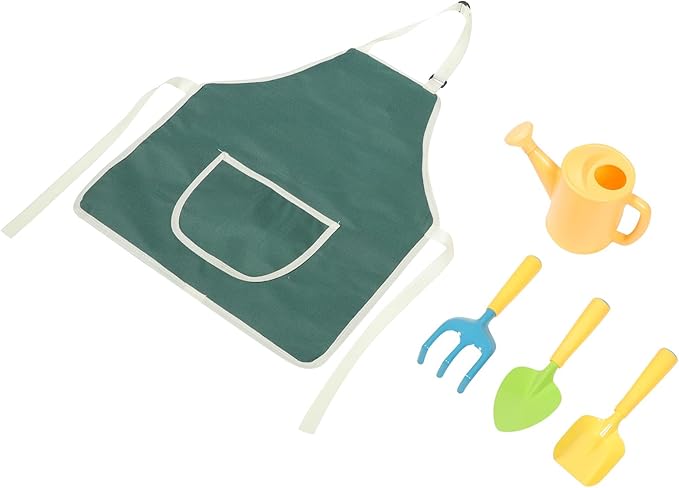 Mini Garden Tool Set with Shovel Rake and Watering Can Outdoor Planting Supplies with Apron Small Metal Hand Tools for ’s Gardening Activities
