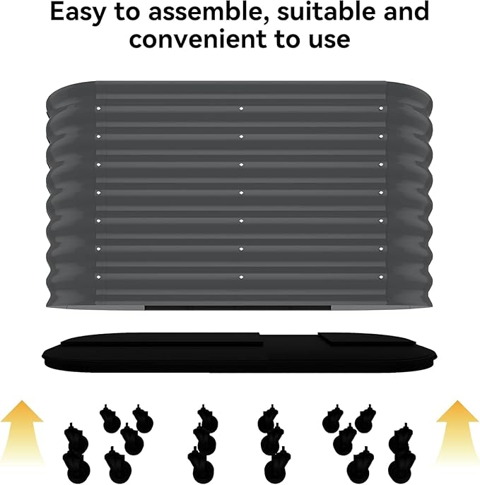 Self-Watering Wheeled Metal Garden Bed with Built-in Water Storage Mobile Raised Planter Box with Lockable Wheels Indoor/Outdoor Rolling Grow Station for Veggies