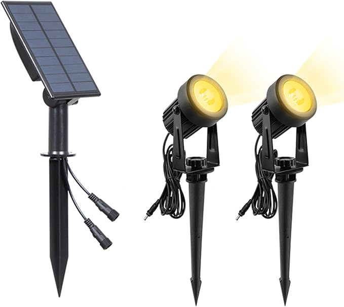 Outdoor Solar Spot Light IP65 Waterproof Solar Spot Lights 270° Adjustable Bright Landscape Light Auto On/Off Solar Lights Landscape Lighting for Garden TreeYardPathway A Warm Light