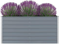 Raised Garden BedFlowerpotsPlantersRaised Garden PlanterRaised Planter Boxfor Indoor Outdoor VegetablesFruitsPotatoFlowers63x31.5x30.3 Galvanised Steel Gray