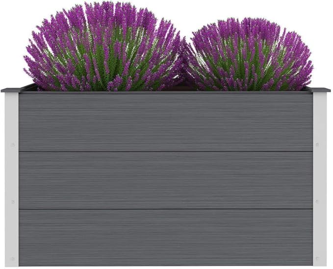 Garden Raised Bed WPC 39.4x19.7x21.3 Gray