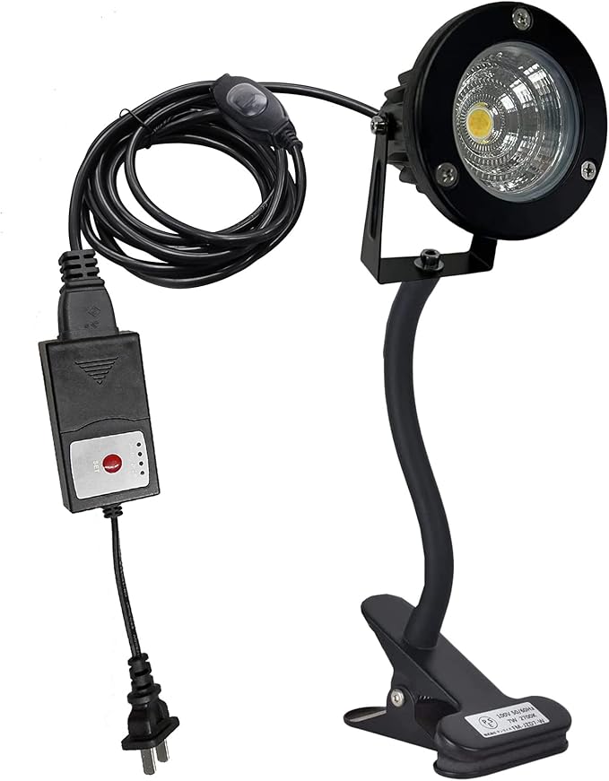 Kiven LED Spotlight 12 Watts Plug in Accent Lights 6000K Cool White Landscape Lights with Timer 9.8FT Waterproof Plug in Cord and ON/Off Switch for Paintings Plants Porch Pond Garden