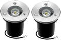 Recessed LED Outdoor Spotlights - 1W Ground LED Landscape Lights IP67 Waterproof Underground Buried Lamp Outdoor LED Floor Spotlight for Garden Driveway DeGreen-2PCS-1W