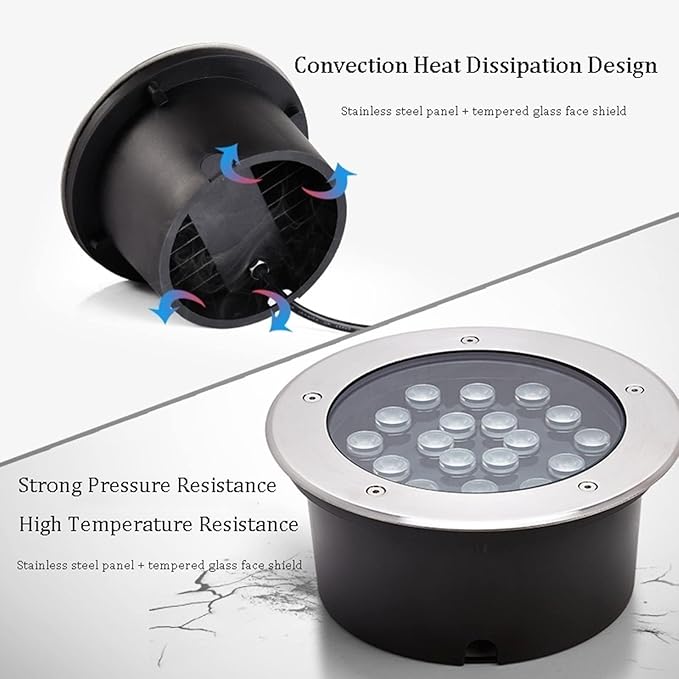 LED Landscape Underground Light | IP66 Waterproof Garden Spotlight | AC85-265V Embedded Floor Lamp | Low Voltage Warm Red Light 5W