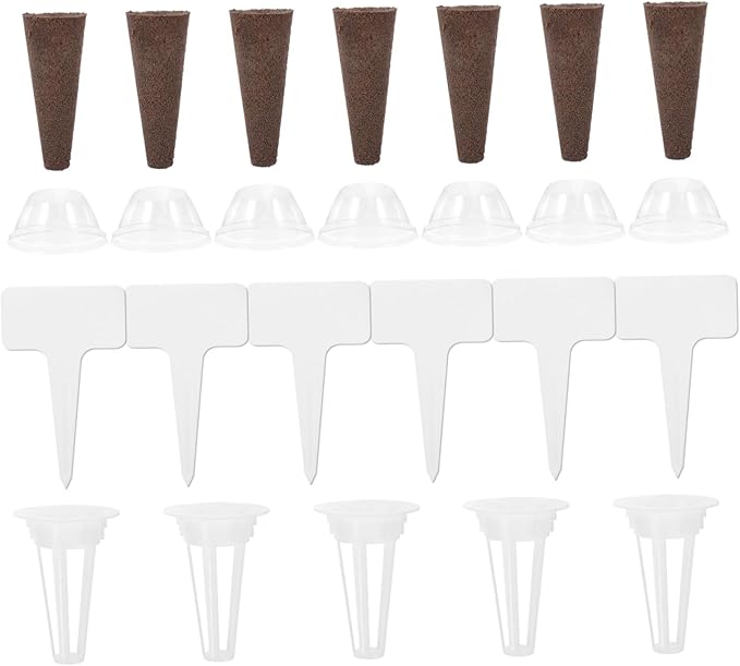 3sets Hydroponic Plant Basket Kit Humidity Dome and Growing Sponges for Indoor Garden for Soilless Cultivation of Herbs Vegetables and Flowers