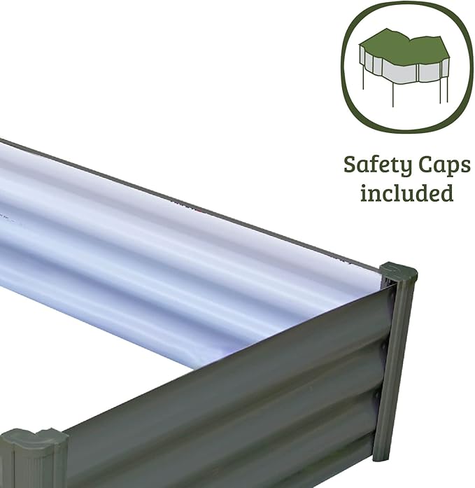 The Organic Garden Co. Premium Galvanized DIY 4' x 3' Rectangle Garden Bed with Easy Assembly Superior Drainage Woodland Gray Steel Metal Planter Box 12 Walls for All Plants