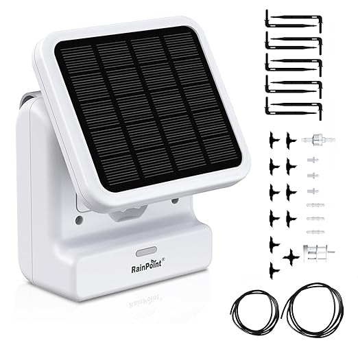 RAINPOINT Smart WiFi Solar Automatic Plant Waterer SystemWiFi HUB NeedAPP Control Drip Irrigation Pump DeviceIndoor Outdoor Use House Potted Plants Garden Balcony Grow Tent Water 10-20 Plants
