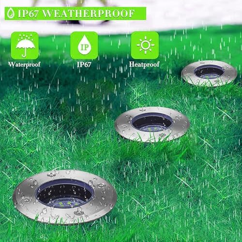 Outdoor LED Landscape Lights - IP67 Waterproof 1W COB Buried Path Light Round Embedded Spotlight for Garden Patio Yard Decor - Green 110-240V
