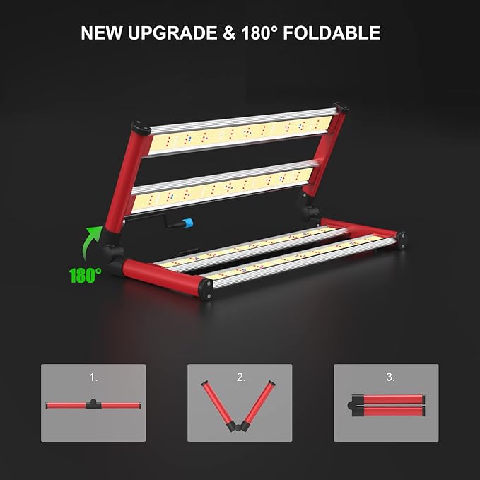AGLEX 240W LED Grow Lights UV IR Grow Lights for Indoor Plants with 780PCS Diodes Daisy Chain Foldable &amp Dimmable Full Spectrum Commercial Hydroponic Growing Lamp 3x3/4x4 Grow Tent