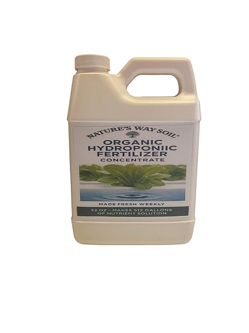 Nature’s Way Soil® Organic Hydroponic Nutrients-Liquid Concentrate Makes 64 Gallons | -Charged with Worm Castings &amp Fermented Duckweed | for Vegetables Herbs &amp Lettuce | 32 oz | Nature's Way