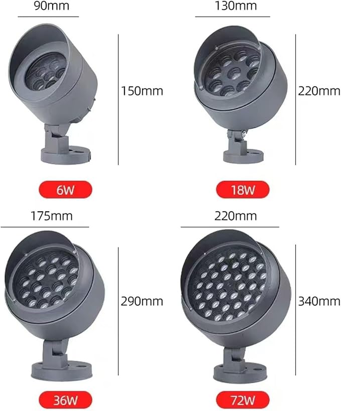 Landscape Lights - DC24V/AC220V Rotation Spotlight LED Tree Floodlights IP65 Outdoor Landscape Garden Lawn Lamps Villa Wall Washer Lights Spotlight Led Beam Light(Blue18w(220v))