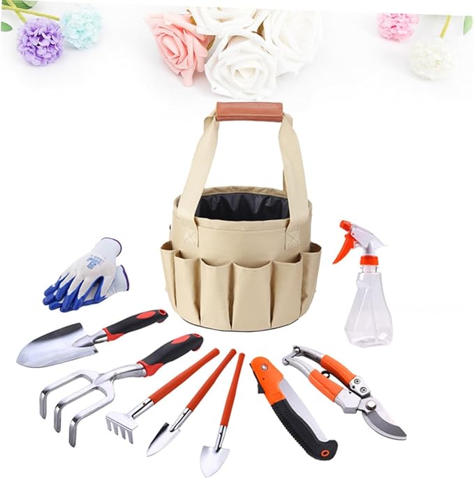 10pcs Aluminium Alloy Garden Tool Set Lightweight and Gardening Supplies for Planting Weeding and Cultivating for Garden