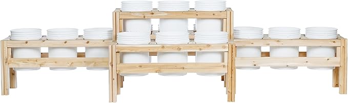 Greenes Fence Two-Tiers Fifteen Bucket Elevated Cedar Wood Garden Frame 125 in. x 43 in. x 30 in. - Made in USA with North American Cedar