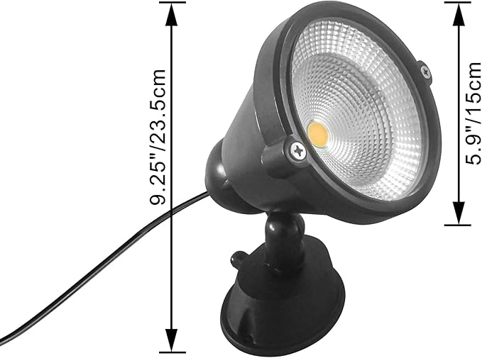 Kiven Plug in LED Indoor/Outdoor Waterproof Spotlight with 9.84 FT Plug-in Cord 20 Watts Plug in Accent Light with Vinly Siding Hooks for Plants Porch GardenVinly Siding(Warm White)