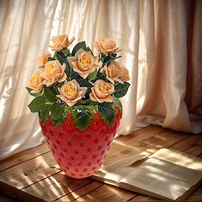 Creative Strawshaped Flower Pot 12.4 inch Large Artificial GFruit Flowerpot Suitable for Home Decoration Indoor and Outdoor GDecoration Multi Purpose and Novel Outdoor Flower Pot