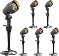 GOODSMAN Landscape Lighting 6PK Low Voltage Landscape Lights Led Low Voltage Landscape Spotlights 4.5W 205 Lumen Floodlights with Cable Connectors Metal Stakes 9127-96603-06A